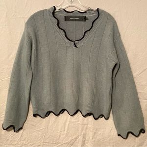 Code X Mode Scalloped Hem Angora Blend Pullover S